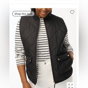 J.Crew Factory Puffy vest with gingham lining